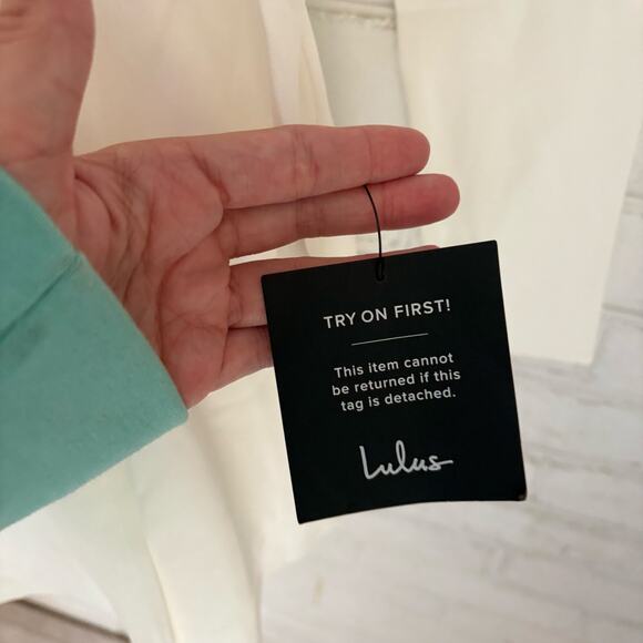 Lulus White Rooftop Bar Long Sleeve Wrap Mini Skort Romper Belted V Neck Bridal - Picture 7 of 13